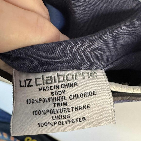 Liz Clairborne PVC Blue Floral Purse EUC - Picture 9 of 11